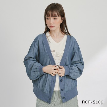 non-stop V領薄款針織開襟外套-1色