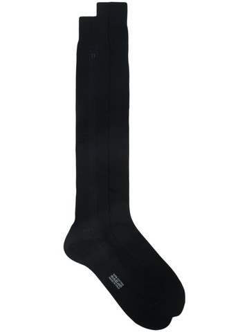 TOM FORD - logo-embroidered cotton socks - men - Cotton - M - Blue