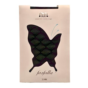 M&M SOCKS 立體菱格絲襪 黑色 日本製造  M~L