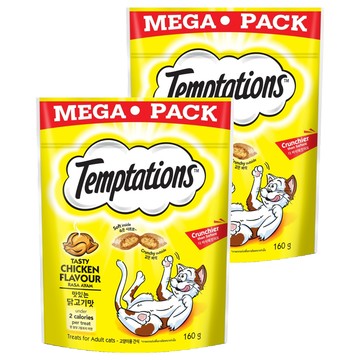 Temptations 喵愛餡 貓點心  火烤嫩雞口味  160g  2包