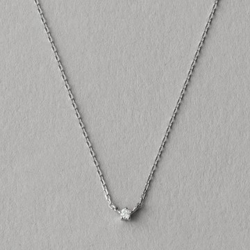 【ete】閃耀星星層疊爪鑲鑽石項鍊(鉑金色)