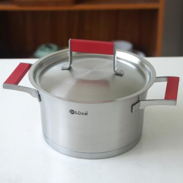 20/24cm 18/10不銹鋼湯鍋部隊火鍋煲湯煮粥鍋加厚電磁爐燃氣防燙