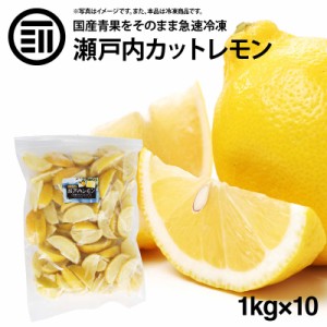 [前田家] 国産 瀬戸内レモン 冷凍 1kg(1000g) x 10袋 広島県産 カットレモン 檸檬 れもん ビタミンC クエン酸 レモンティー レモンサワー