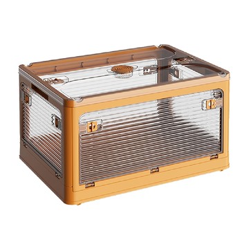 FAmILyLIFE 生活 5開門多功能附輪可疊加折疊收納箱 28L YG-214-Y-5 小高款 1390g 5個  44 x 31 x 26cm 摺疊 44 x 31 x 7cm  夕陽黃  1組