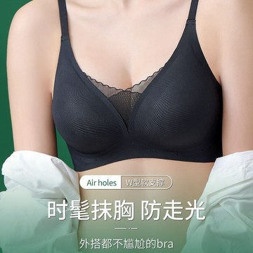 無痕3D果凍條光面內衣女大胸顯小胸聚攏收副乳無鋼圈薄抹胸文胸罩