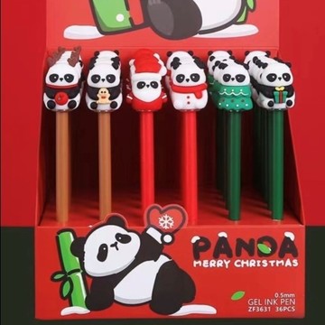 聖誕功夫熊貓中性筆(隨機出貨)