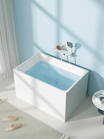 【快速出貨】 免運 可開發票 亞克力家用小戶型深泡迷你方形浴缸獨立一體可移動日式泡澡小浴盆~優樂悅