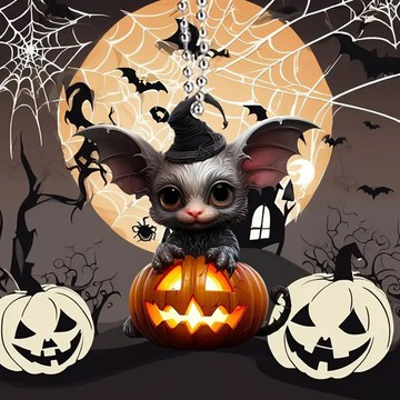 [Green party] 亞克力南瓜蝙蝠萬聖節裝飾品車載掛件背包吊墜