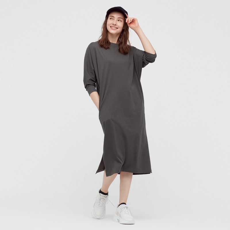 スムースコットンドルマンスリーブワンピース 7分袖 通販 Lineポイント最大3 0 Get Lineショッピング