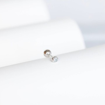 藍托帕石925純銀迷你小寶石轉珠耳環