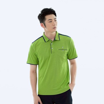 遊遍天下 男款經典格紋抗UV吸濕排汗速乾涼爽短袖機能POLO衫GS1045綠色