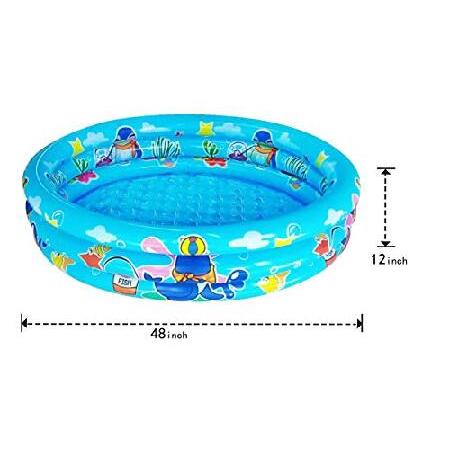 Rings Kiddie Pool for Toddler, 48 X12 ，Kids Swimming Pool, Inflatable Baby Ball Pit Pool, Small Infant Pool (Blue)