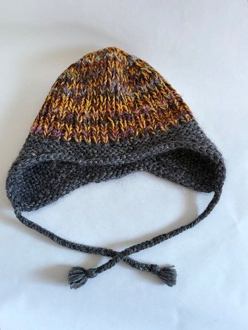 手工編織遮耳帽 秋天的山林