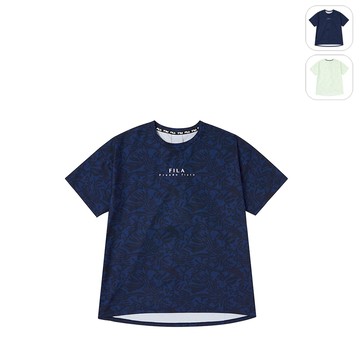 【FILA】女性 短袖圓領上衣-丈青 5TEY-1612-NV