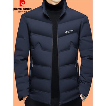 皮爾卡丹冬季新款男裝中年立領男士輕薄羽絨服外套短款保暖防寒服