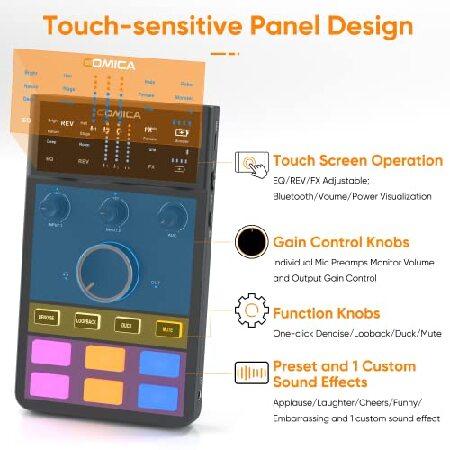 Comica ADCaster C1 K1 Podcast Equipment Bundle USB Audio Interface with Dual XLR Input, Voice Changer, Mic Preamp, 48kHz 24bit XLR Condenser Mic f