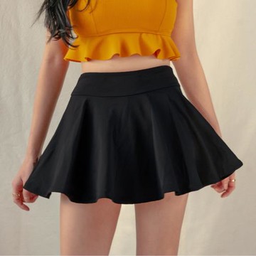 單獨游泳褲裙女防走光保守遮肚平角褲五分褲下半身裙單賣三角褲黑