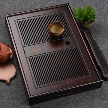 錦格竹制家用茶盤小號茶具辦公室儲水小型茶臺現代簡約干泡茶托盤