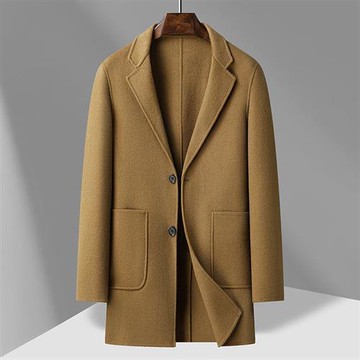 【米蘭精品】羊毛大衣休閒外套-中長款雙面呢羊毛大衣男外套4色74id13