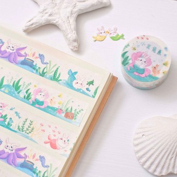 童話兔系列--小美兔魚_紙膠帶