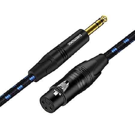 DREMAKE XLR 6.35mm 4インチ マイクケーブル 6.35mm 4インチ TRSオスから3ピンXLRメス 25フィート XLRからTRS クォーターインチ バランスインターコネクト