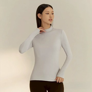 短絨磨毛輕量保暖衣-立領 - XL / 海鹽灰