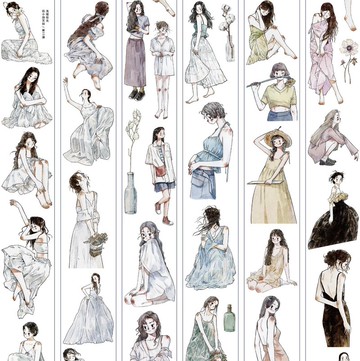 淺裙拾光 スカート日和 PET 和紙膠帶 10米卷 (kiss-cut)