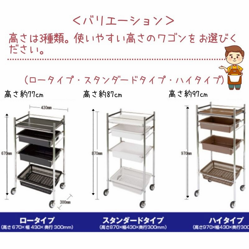 代引き不可 美容室ワゴン キャスター付き 理容室 セット台α No.1