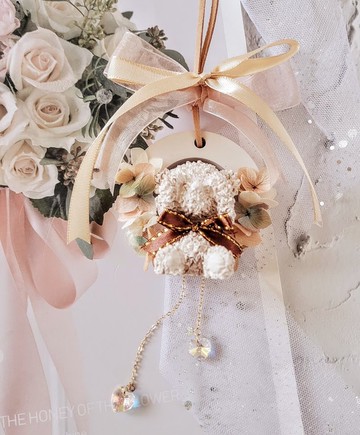 泰迪熊擴香 永生繡球花 水晶吊飾 車用芳香 滿額禮 婚禮小物 禮物