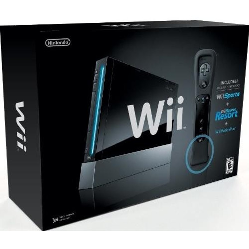 輸入版 北米版 Wii本体 (クロ) Wiiリモコンプラス2個、Wiiスポーツ 