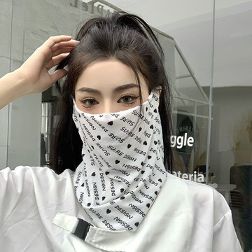 賣場滿150出貨🔥臺灣出貨🔥夏季騎行臉罩女圍脖子神器防紫外綫冰絲護頸脖套遮陽麵罩麵巾