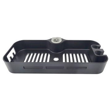 WIDE VIEW 浴室立桿升降置物架 免打孔易安裝 掛勾設計 花灑插口 置物空間  331g  黑色