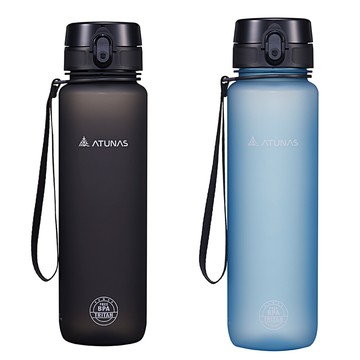 ATUNAS 戶外玩咖運動水瓶/水壺/1000ML/A1KTGZ04/黑/冰藍
