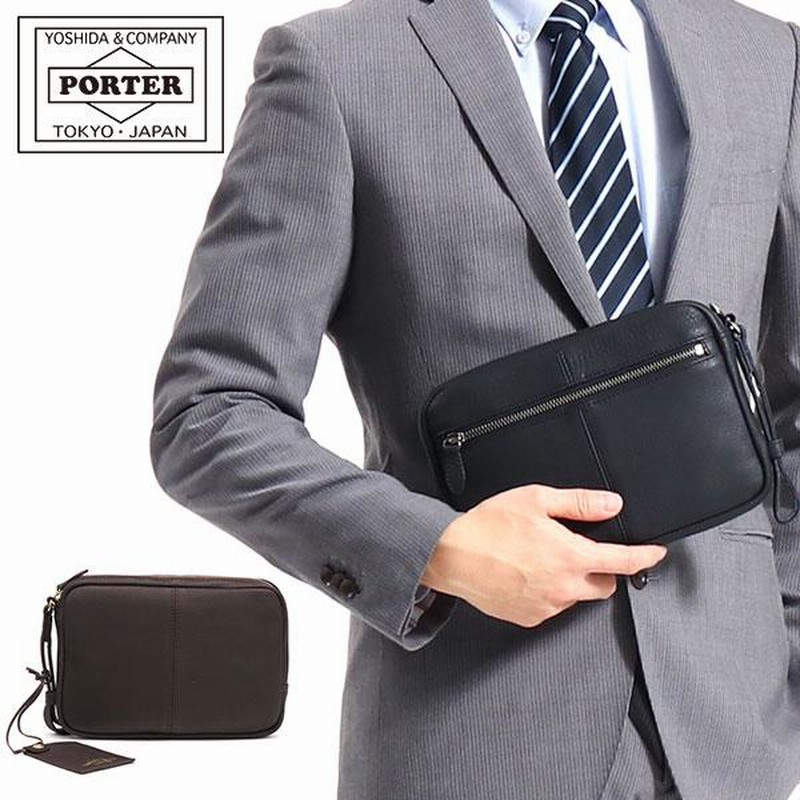 代引無料 新品☆吉田カバン PORTER ポーター レザー クラッチバッグ