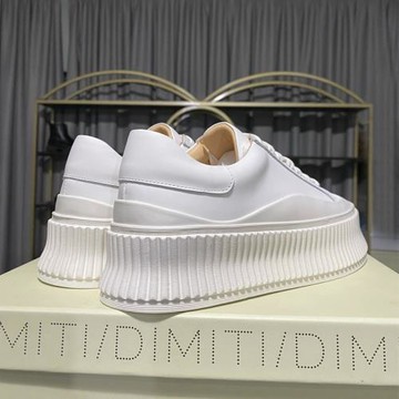 餅干鞋女厚底小白鞋女2025新款春秋冬休閑松糕板鞋內增高百搭真皮