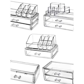 桌面收納盒透明加厚多層化妝品口紅唇釉眉筆展示架迷你小抽屜盒