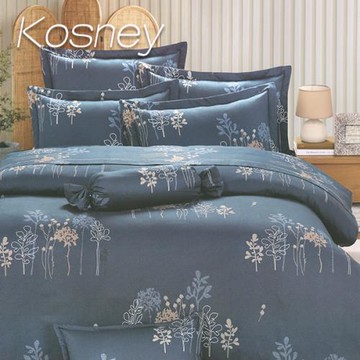 KOSNEY  蘭花悠香  頂級雙人活性精梳棉六件式床罩組台灣製