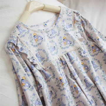 【童年記憶】快樂的小伙伴卡通 秋冬全棉磨毛絨布長袖褲睡衣套\裙