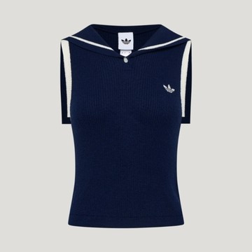 Adidas 愛迪達 Sleeveless Polo KX0744 女 Polo衫 運動上衣 無袖 休閒 針織 深藍