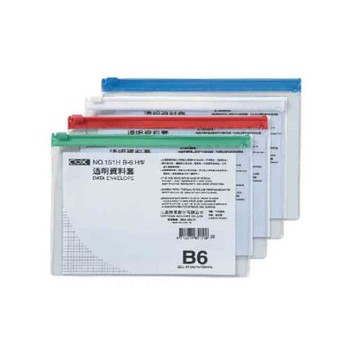 【COX 三燕】B6 橫式 透明 資料套 顏色隨機 12個 /包 NO.151H