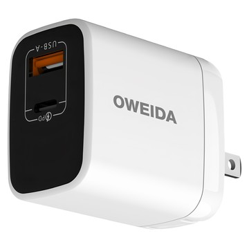 OWEIDA 歐威達 1A1C 雙孔極速充電器 20W(Max) 摺疊插腳  白色  1個