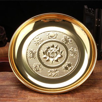 合金水果盤盤佛供果果盤陶瓷貢盤家用上供拜神托盤供佛財神爺供