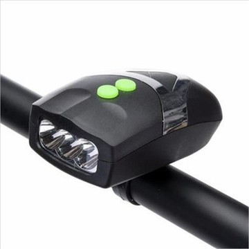 自行車喇叭 3LED自行車閃亮前燈 多功能帶喇叭自行車燈 3種聲調