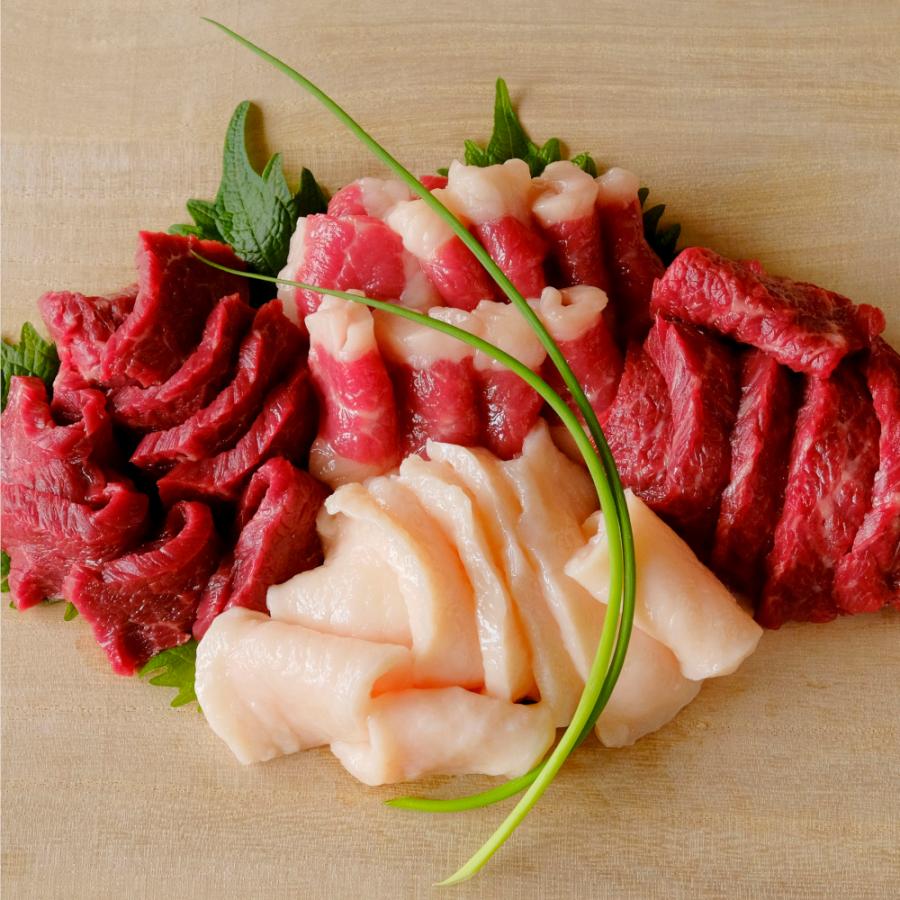 熊本 特産 馬刺し 馬肉 ４種 盛り合わせ 「梅」セット 400ｇ