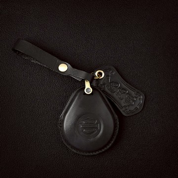 復古真皮雷重機車鑰匙包 HARLEY 48 72 Fat boy Dyna 1200 黑