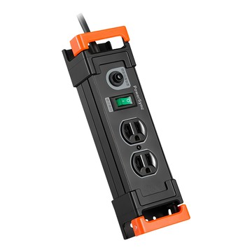 PowerSync 包爾星克 1開2插鋁合金防雷擊抗搖擺延長線 TL2W0018  1.8m  黑色  1條