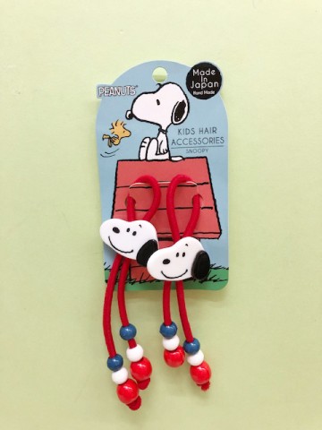 【震撼精品百貨】史奴比Peanuts Snoopy ~SNOOPY 髮綁/髮圈-紅珠珠(2入)#81649