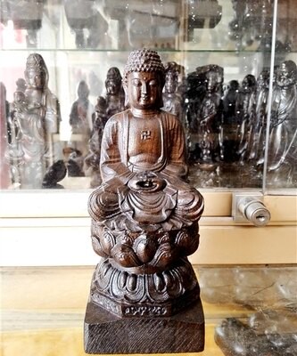 沉香木雕工藝品大日如來佛祖車擺件黑檀釋迦牟尼佛像菩薩阿彌陀佛1入