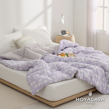 HOYACASA HEAT TECH⁺速暖印花泡芙針織被｜紫戀花語｜180x210cm