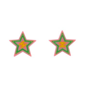 CHANEL 香奈兒 粉色 鍍金 star 耳環 【二手名牌BRAND OFF】